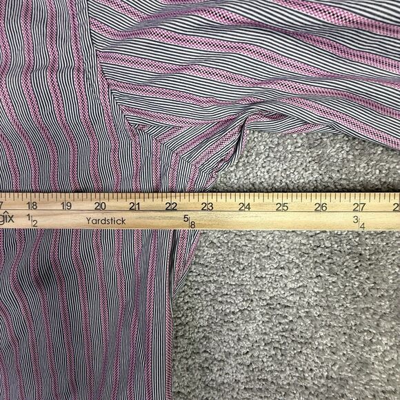 Robert Graham Dress Shirt Men's Medium Pink Striped Long Sleeve Button Down - Picture 9 of 11